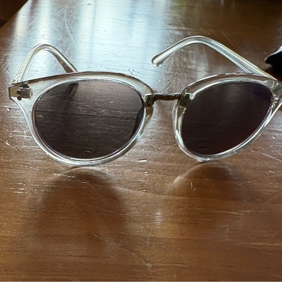 Target Sunglasses; Clear Frame, Blue Reflective Lens - Picture 2 of 6